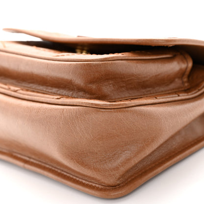 Saint Laurent Crinkled Calfskin Matelasse Monogram Baby Niki Chain Satchel Light Caramel 9 of 10