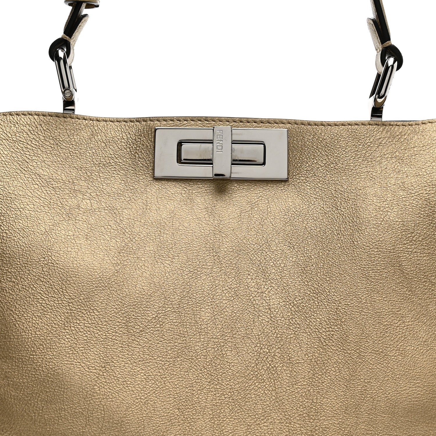 Fendi Metallic Vitello Medium Soft Peekaboo Gold 17 of 27