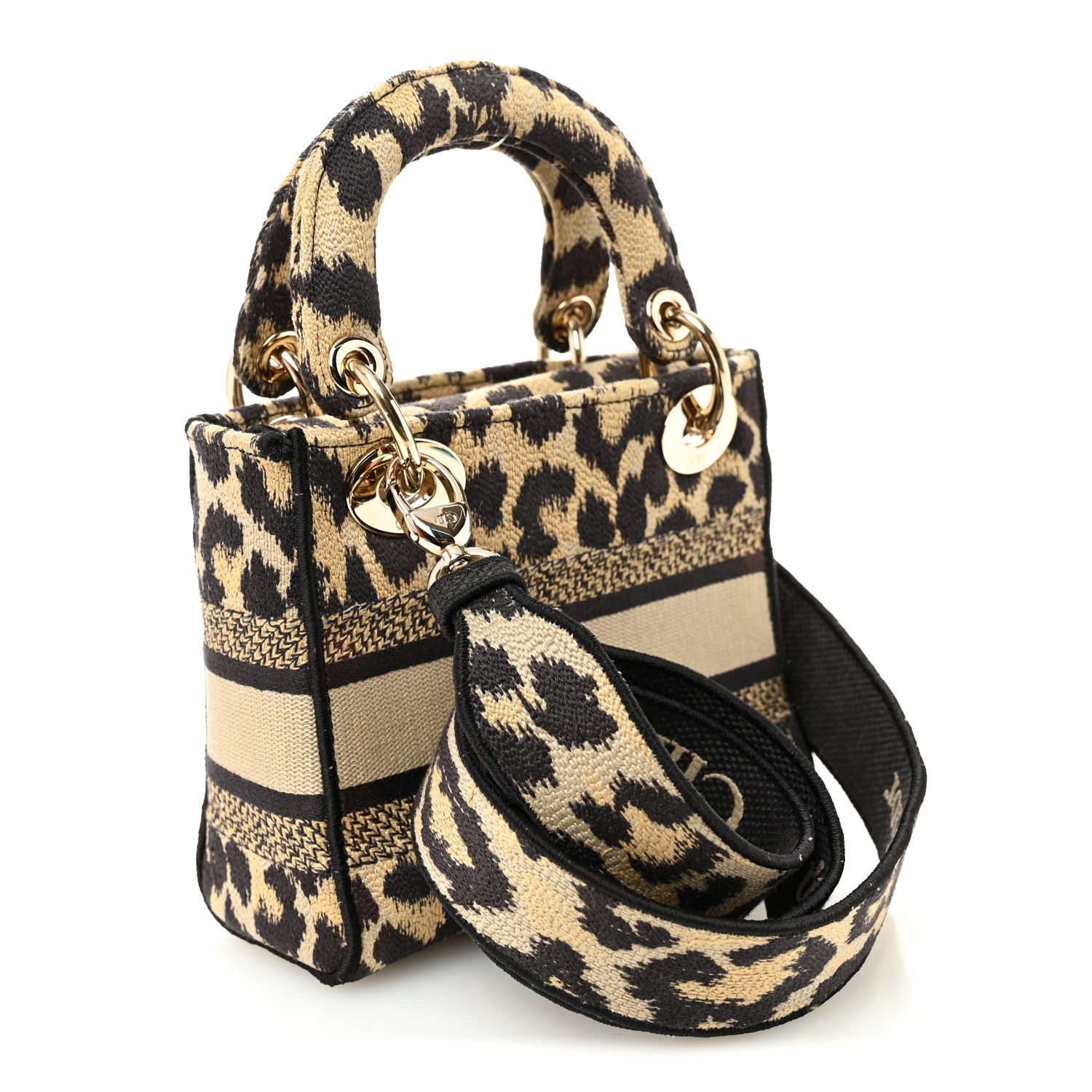 Christian Dior Canvas Mini Mizza Embroidered Lady D-Lite Beige