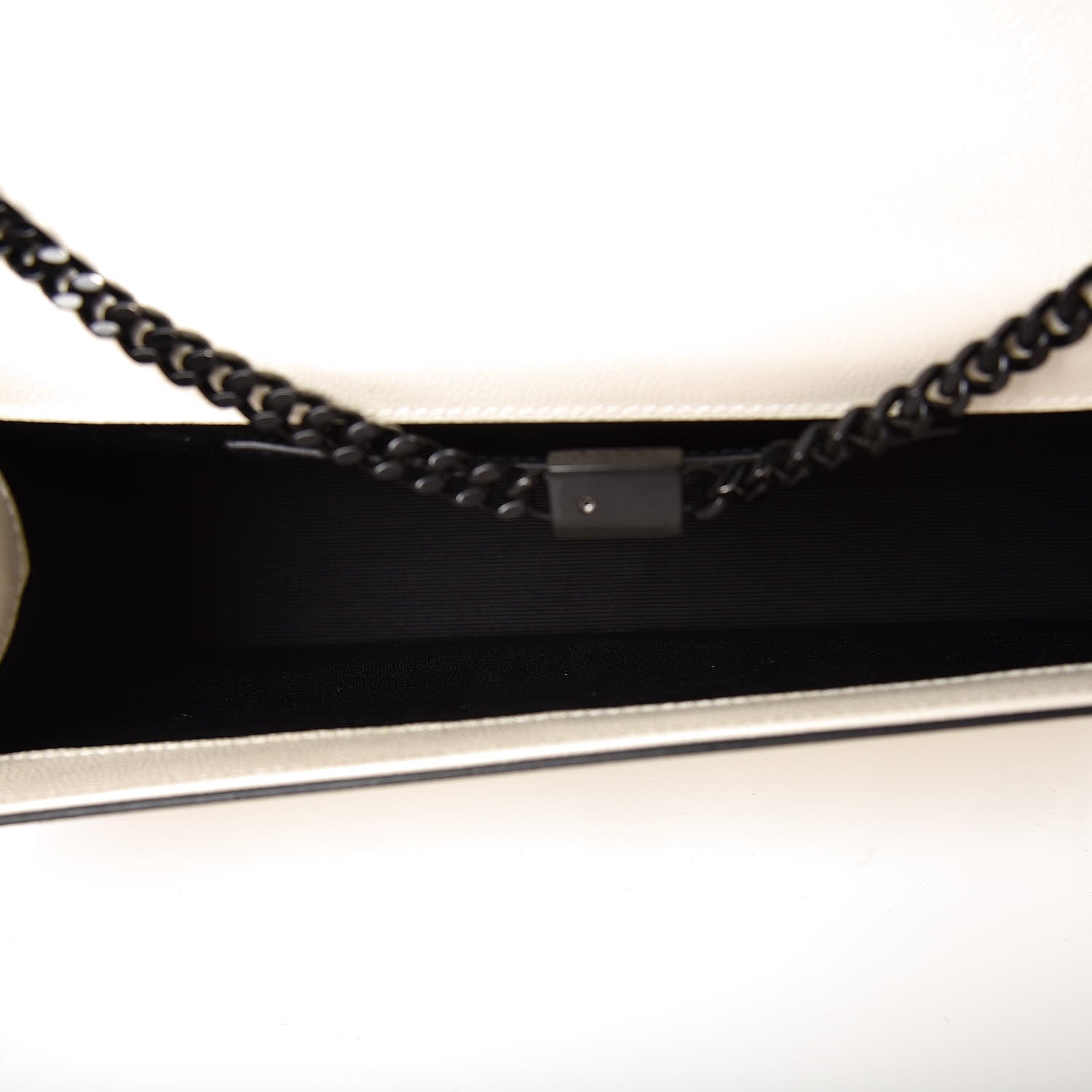 Saint Laurent Grain De Poudre Medium Classic Monogram Kate Satchel Porcellana Black 5 of 6