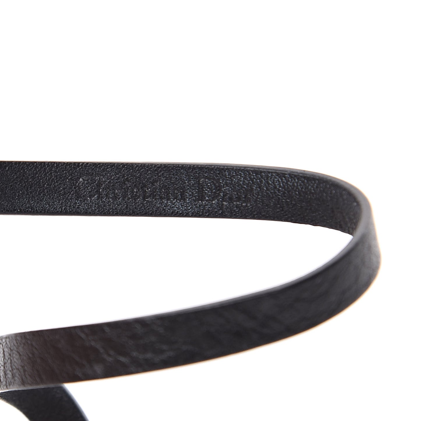 Calfskin J'adior Double Bracelet Black