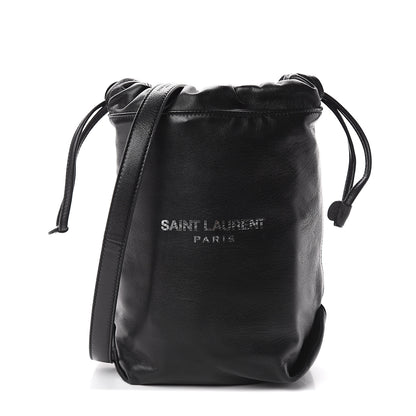 Saint Laurent Lambskin Small Teddy Bucket Bag Black 2 of 8