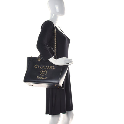 Chanel Caviar Small Studded Deauville Tote Black 2 of 16