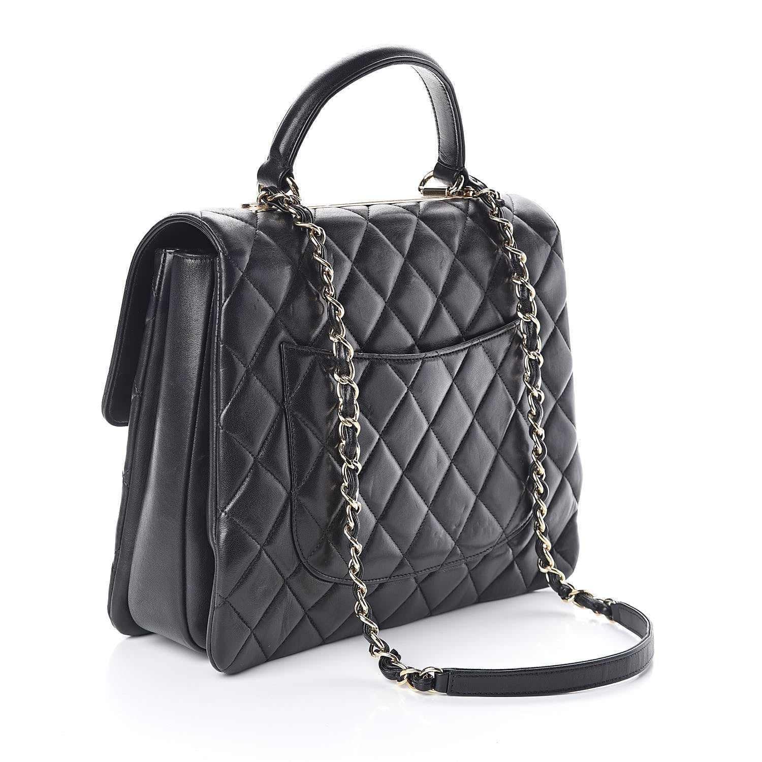 Chanel Lambskin Quilted Large Trendy CC Dual Handle Flap Bag Black 3 of 10