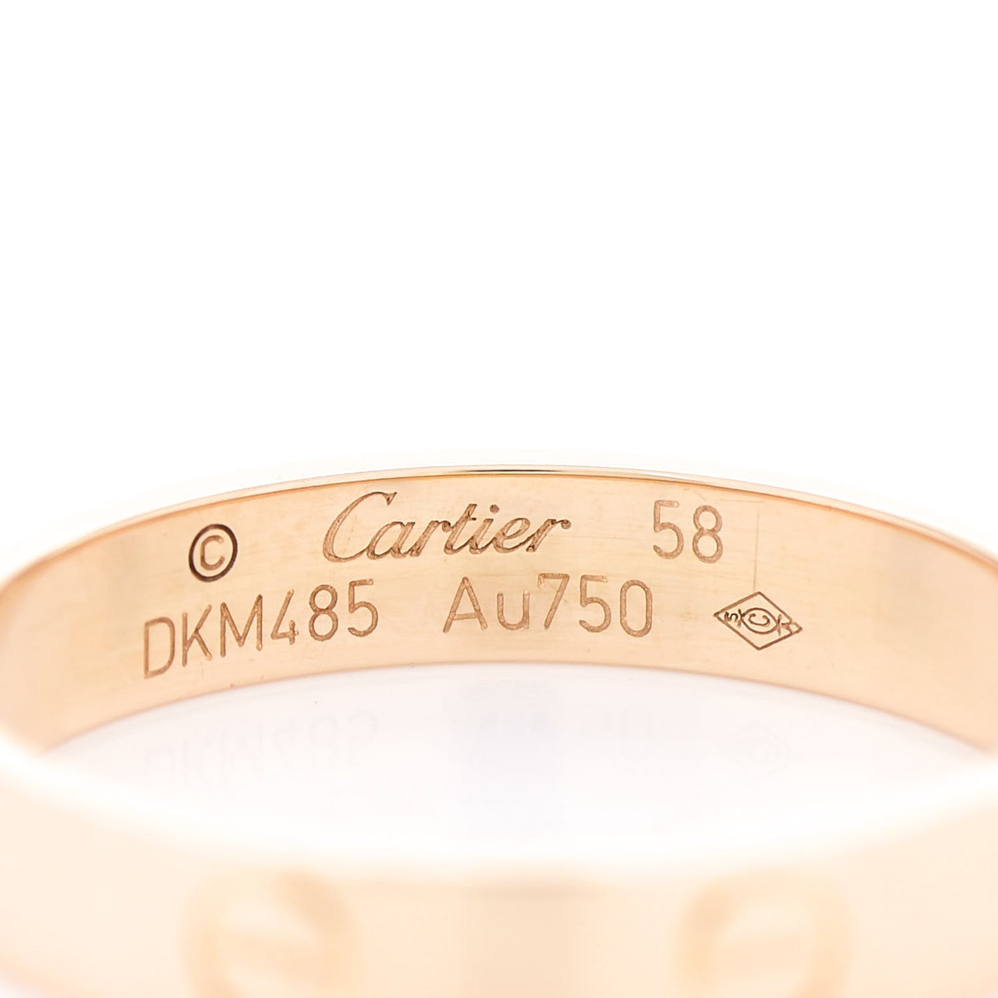 18K Yellow Gold 3.5mm LOVE Wedding Band Ring 58 8.25