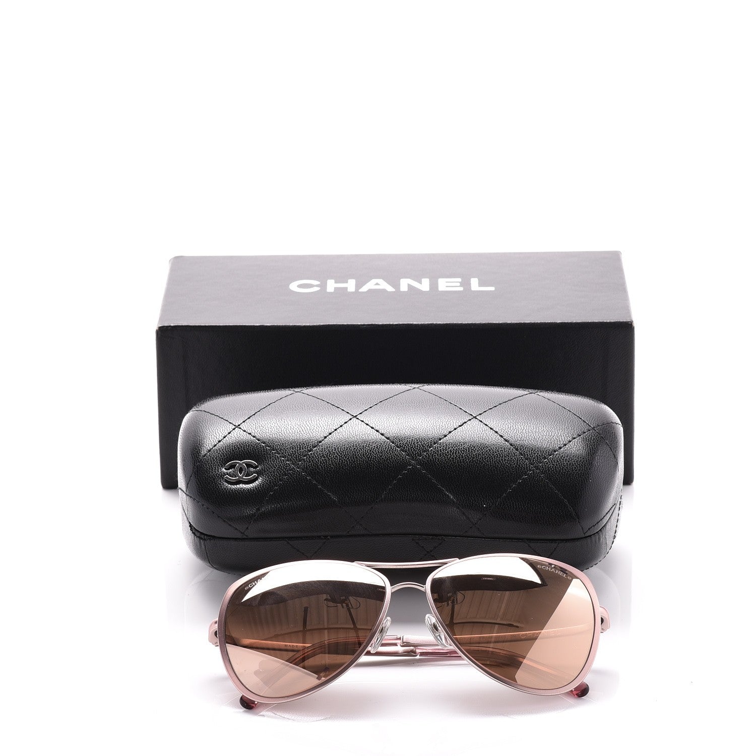 Chanel 18K Pilot Summer Sunglasses 4223 Pink Gold 8 of 8