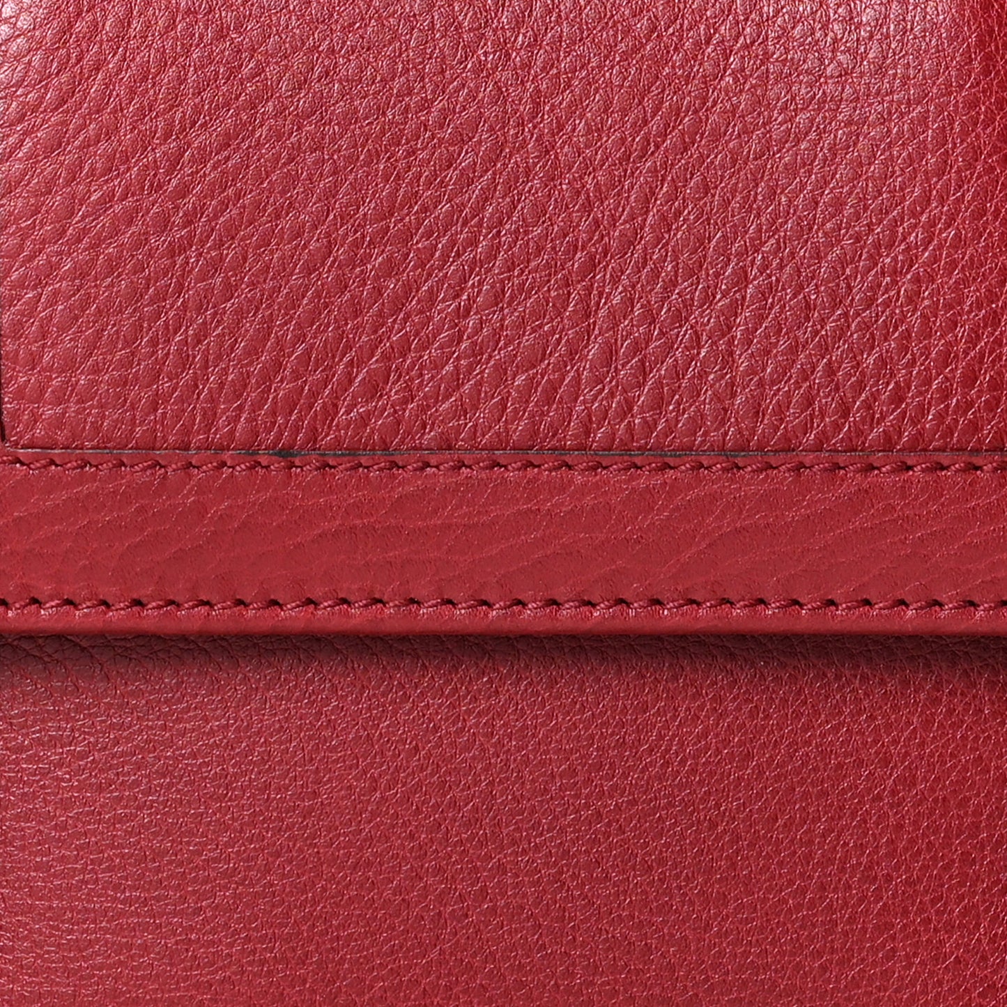 Textured Calfskin French Flap Wallet Red