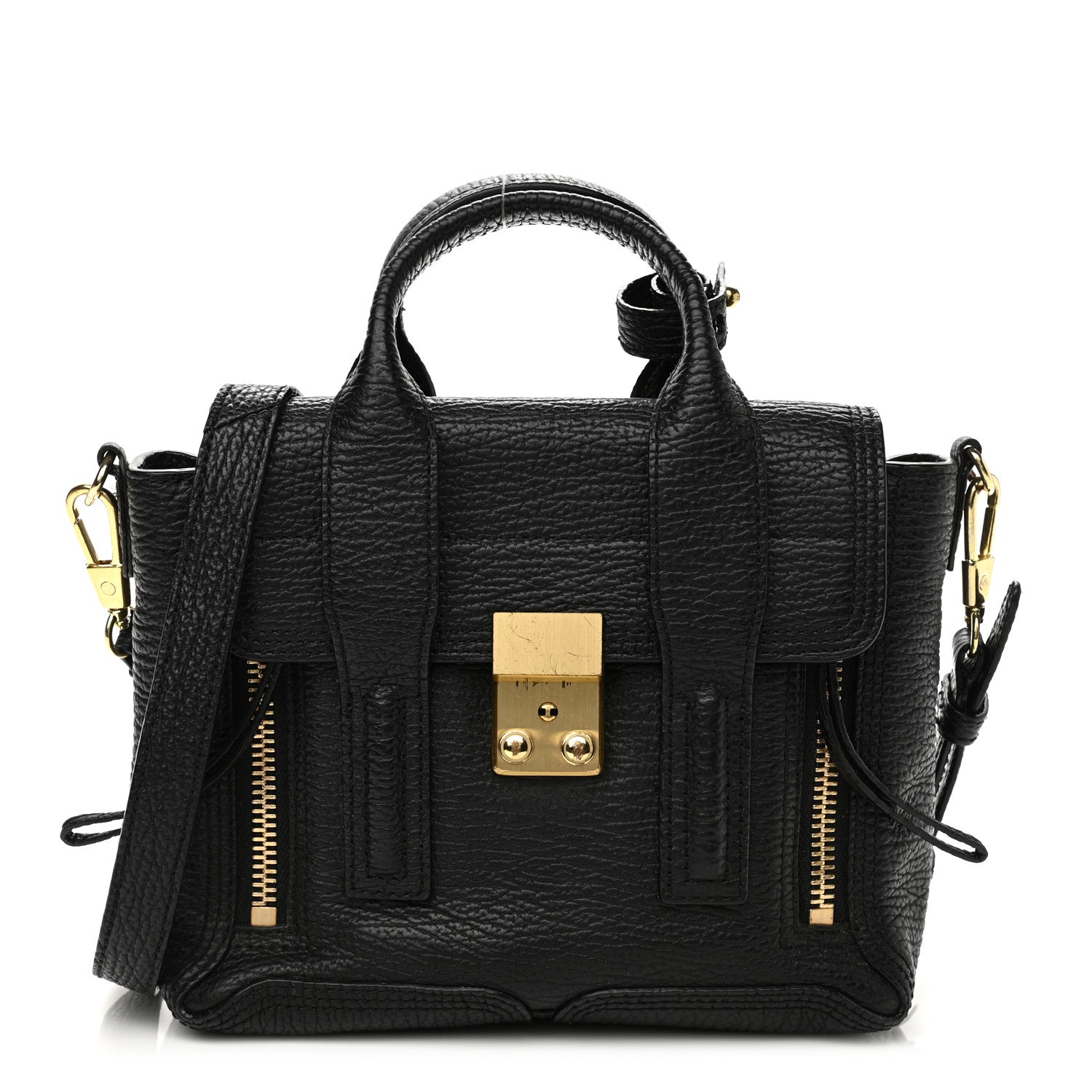 3.1 Phillip Lim Textured Calfskin Mini Pashli Satchel Black 1 of 17
