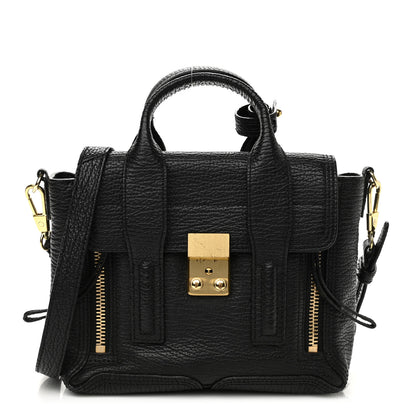 3.1 Phillip Lim Textured Calfskin Mini Pashli Satchel Black 1 of 17