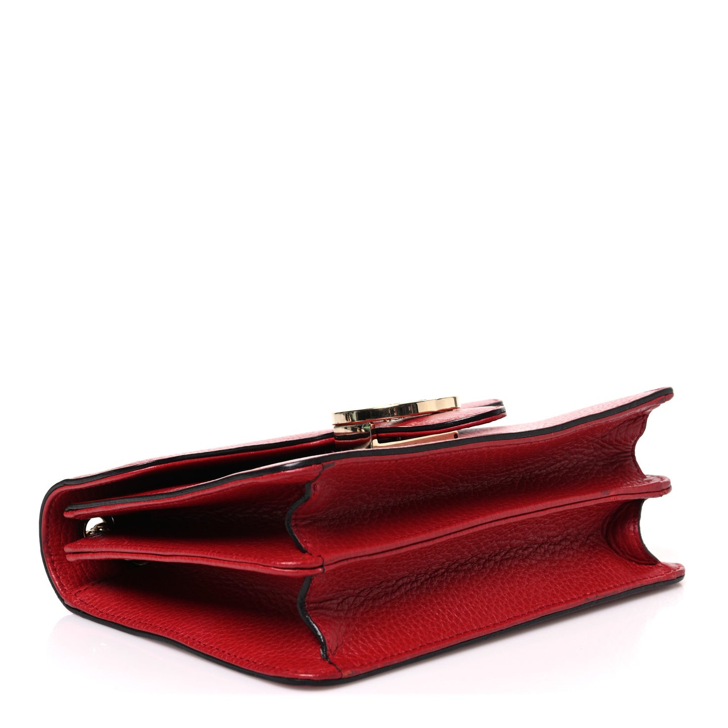 Dollar Calfskin Small Interlocking G Shoulder Bag Red