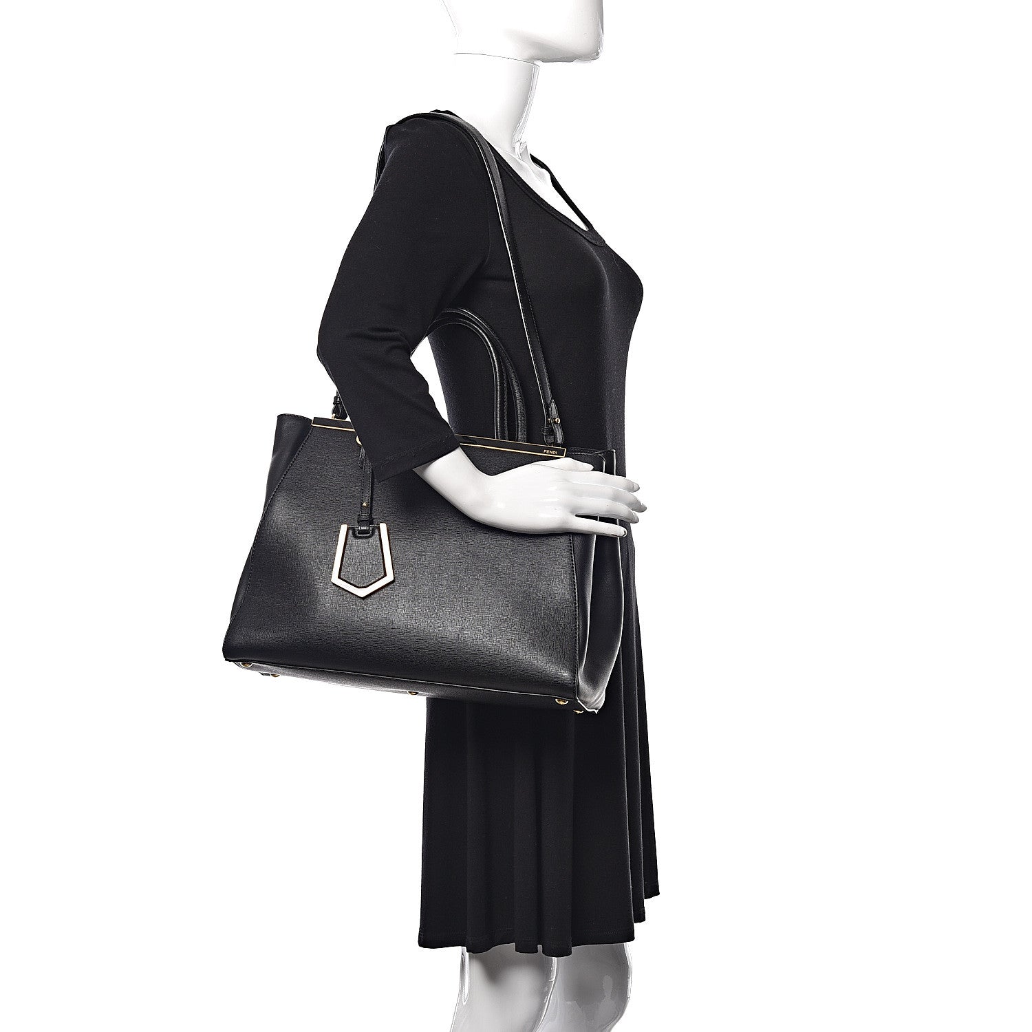 Fendi Vitello Elite Regular 2Jours Tote Black 2 of 9
