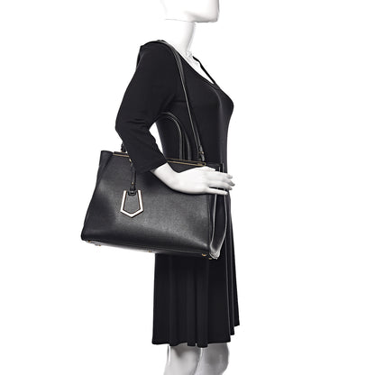 Fendi Vitello Elite Regular 2Jours Tote Black 2 of 9