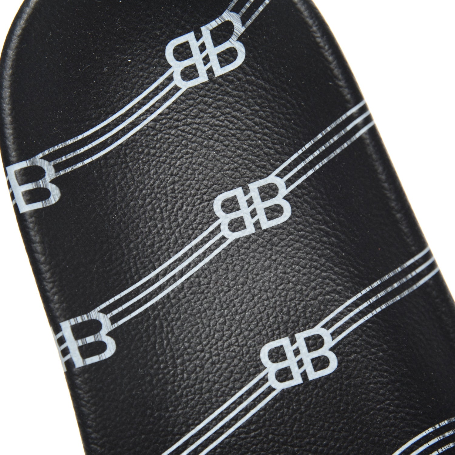 Balenciaga Rubber License Logo Print Mens Pool Slide Sandals 42 Black White 6 of 9