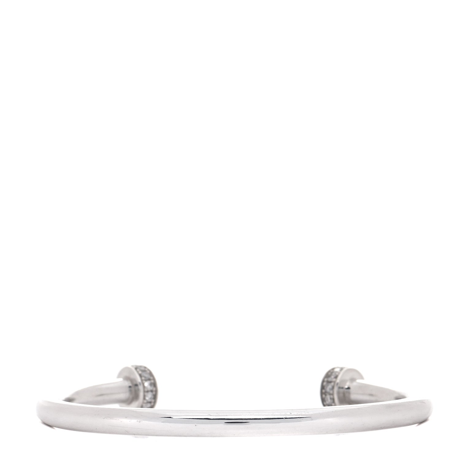 Tiffany Sterling Silver Diamond Return to Tiffany Narrow Circle Edge Cuff Bracelet 3 of 5