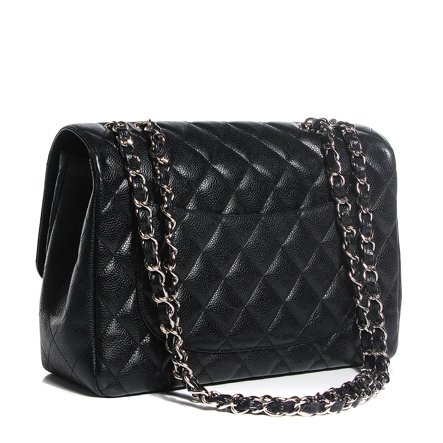 Chanel Caviar Quilted Jumbo Single Flap Black 3 of 8