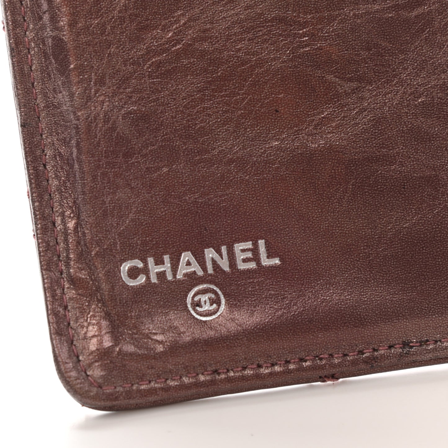 Aged Calfskin Quilted Reissue 2.55 Yen Wallet Purple
