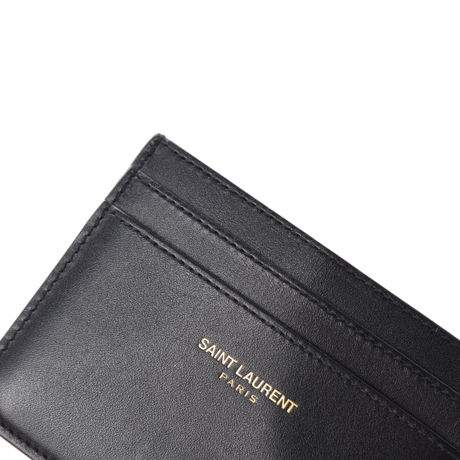 Saint Laurent Calfskin Credit Card Case Black 7 of 9
