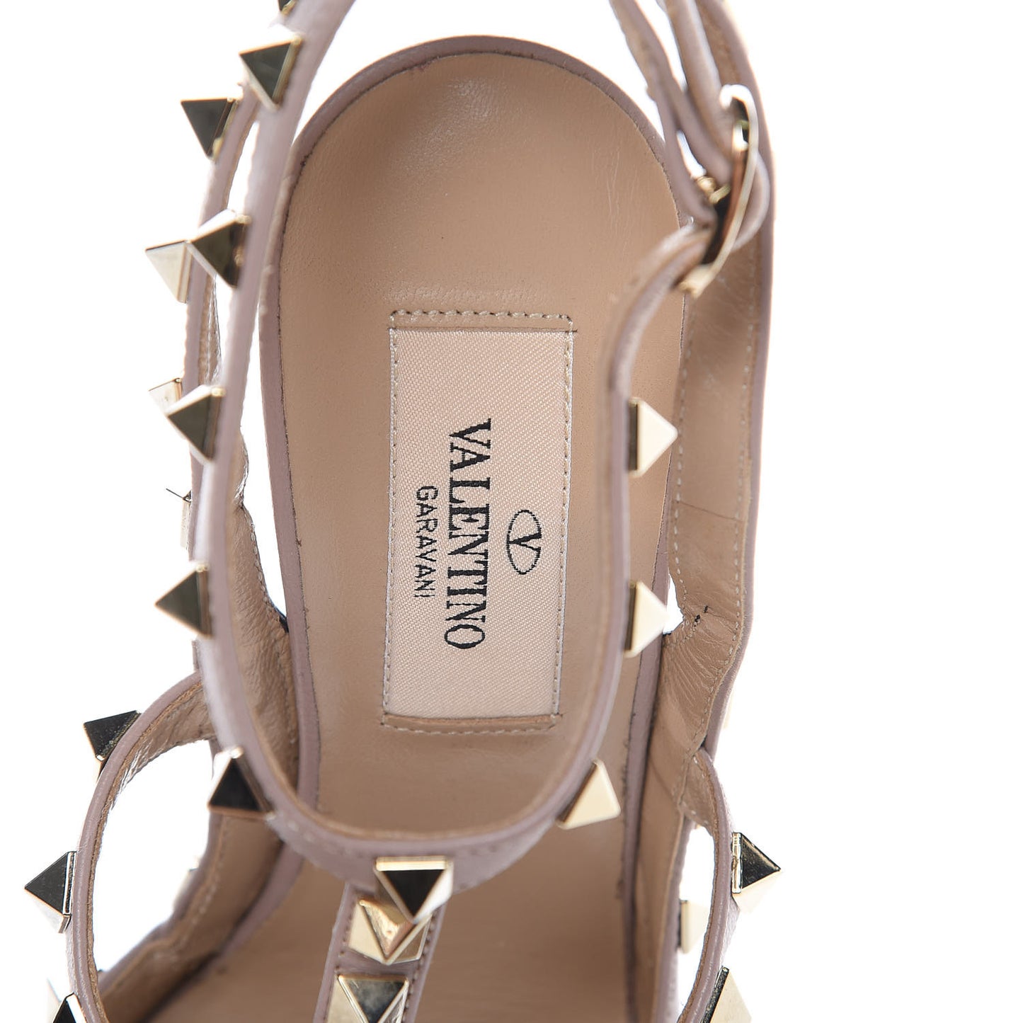 Patent Nappa Rockstud Ankle Strap 100mm Pumps 35 Black Poudre