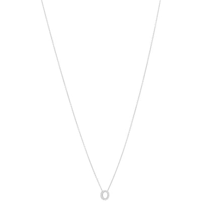 Roberto Coin 18K White Gold Diamond Love Letter O Pendant Necklace 1 of 5