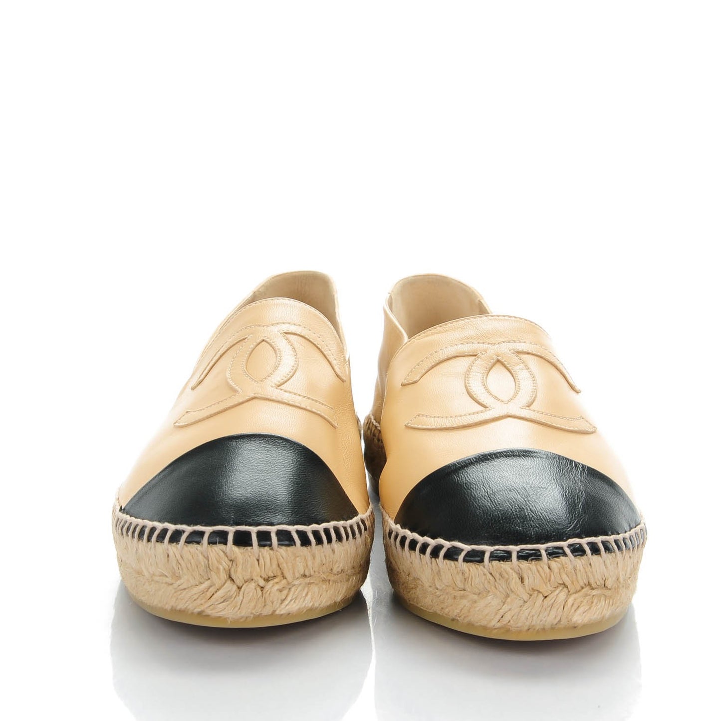Lambskin CC Espadrilles 39 Beige Black