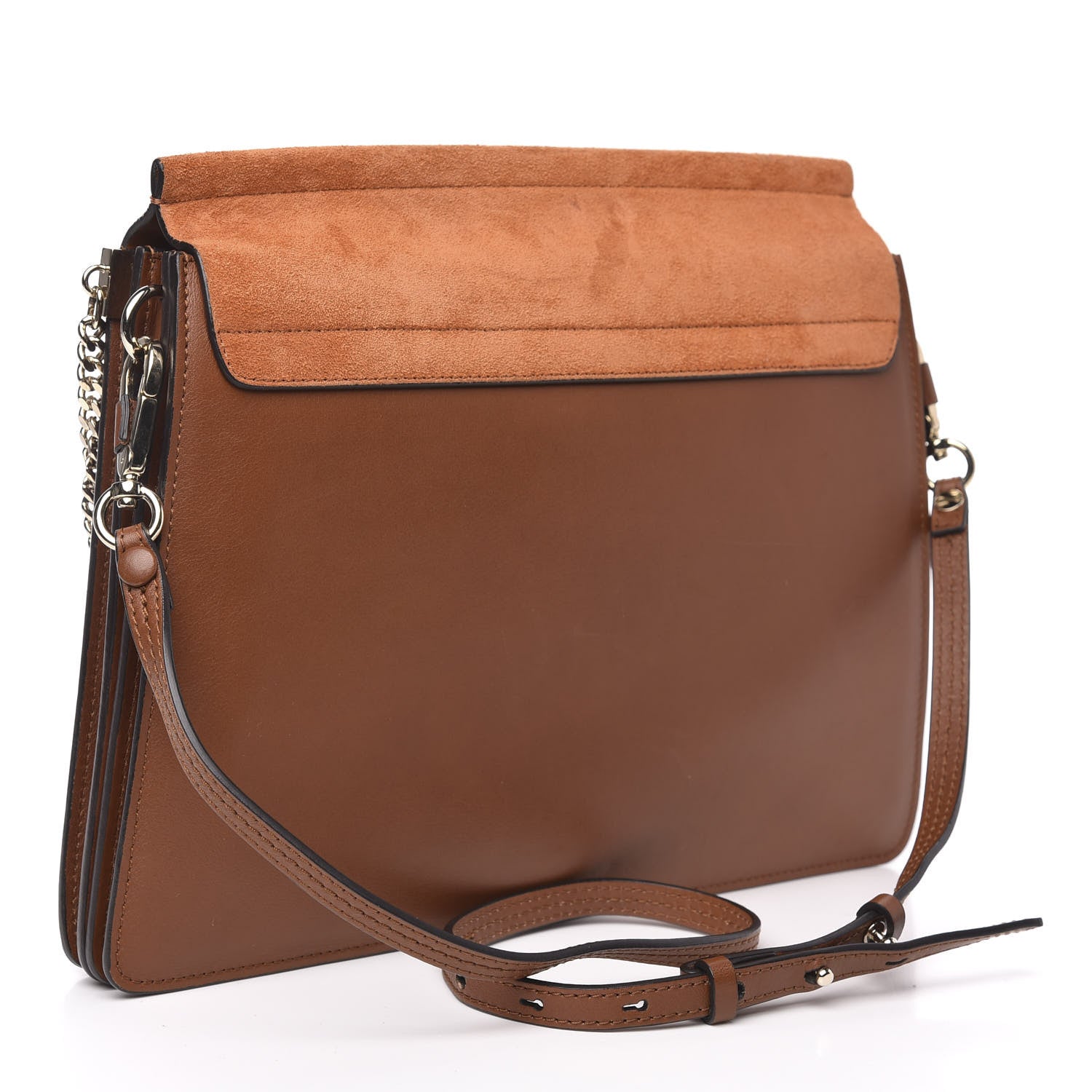 Chloe Suede Calfskin Medium Faye Shoulder Bag Tobacco 2 of 9