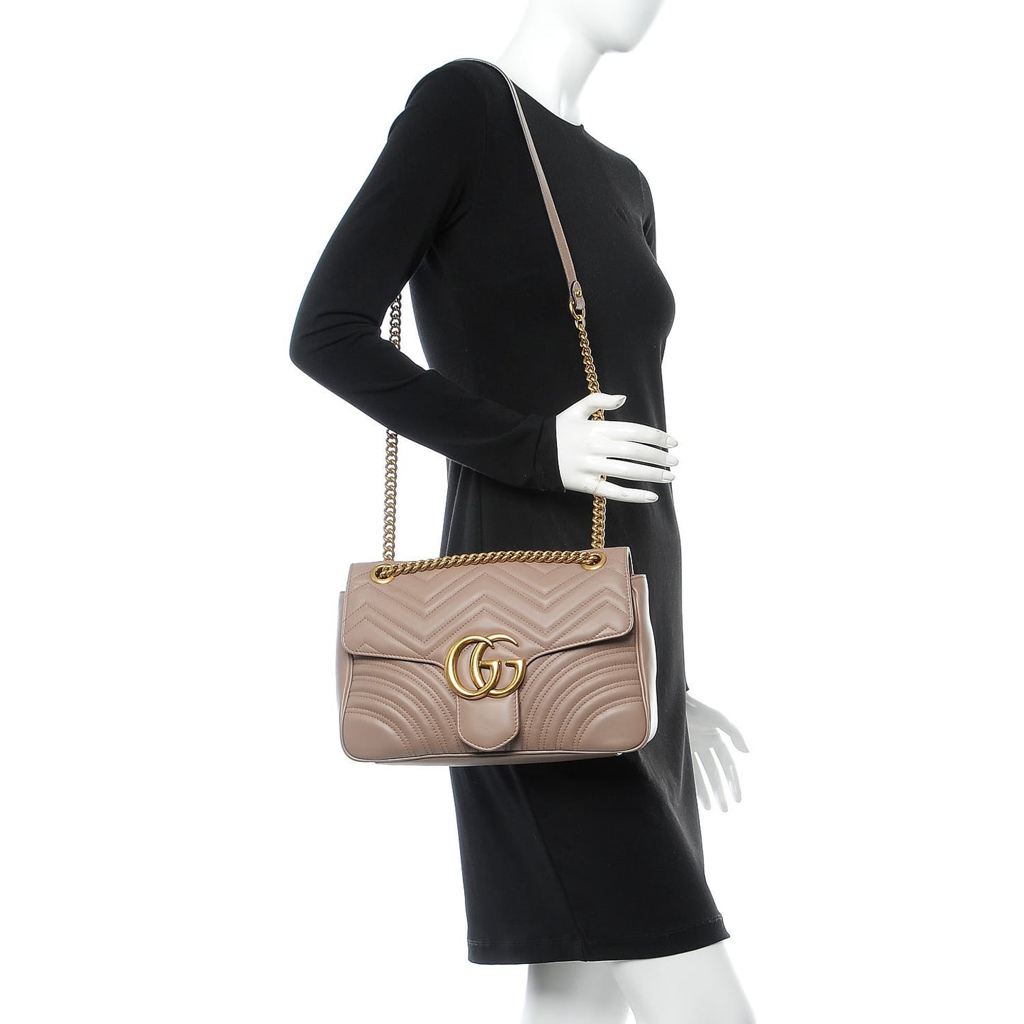 Calfskin Matelasse Medium GG Marmont Shoulder Bag Porcelain Rose