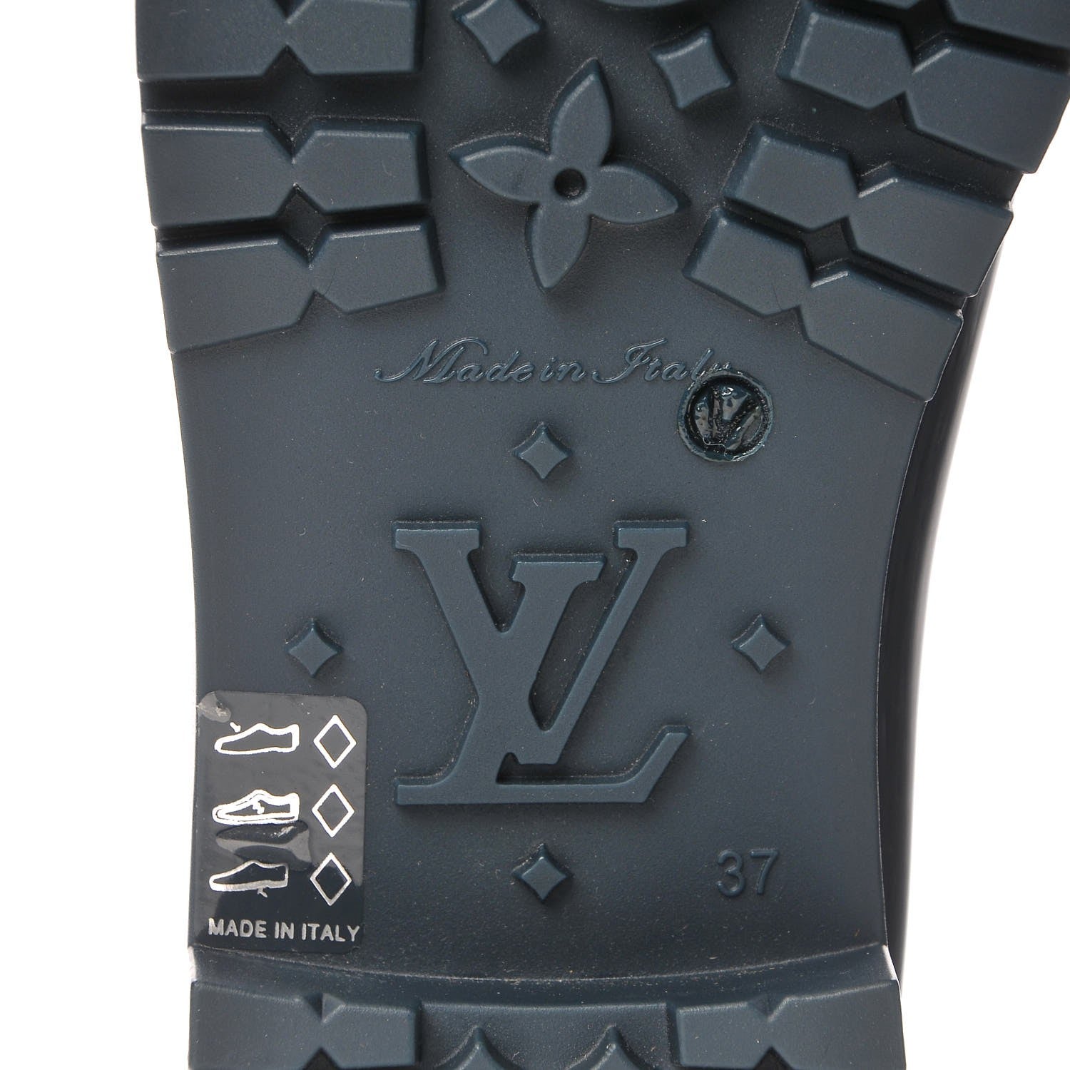 Louis Vuitton Rubber Embossed Monogram Splash Rain Boots 37 Blue 7 of 8