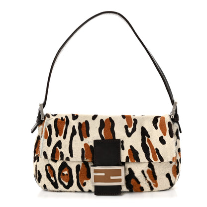Fendi Calf Hair Leopard Print Baguette Brown 1 of 10