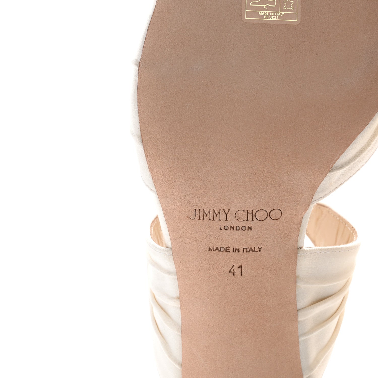 Jimmy Choo Satin Pearl Aura 95 Sandals 41 Ivory White 7 of 10