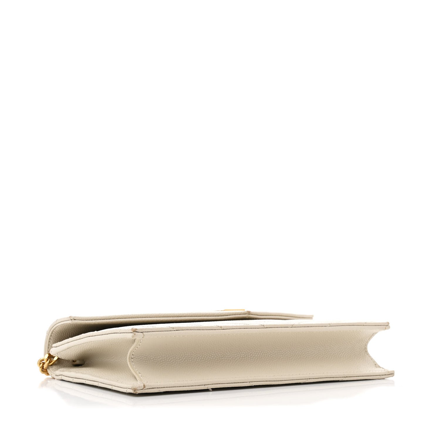 Grain De Poudre Matelasse Chevron Monogram Envelope Chain Wallet Crema Soft
