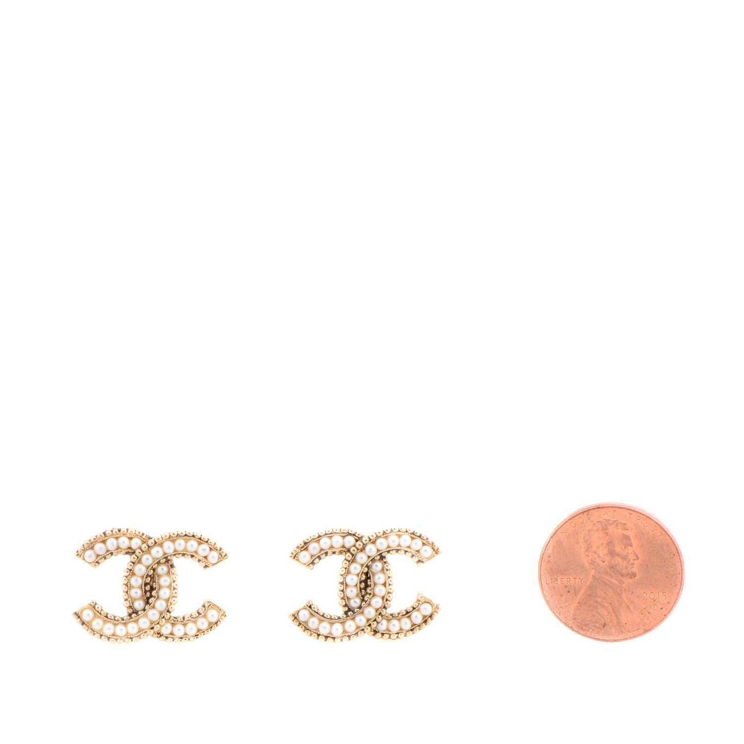Chanel Pearl CC Earrings Gold 2 of 5