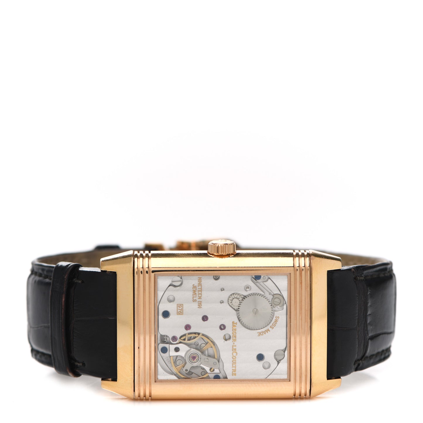 18K Rose Gold Alligator 30mm Grande Reverso 976 Manual Winding Watch Q3732420