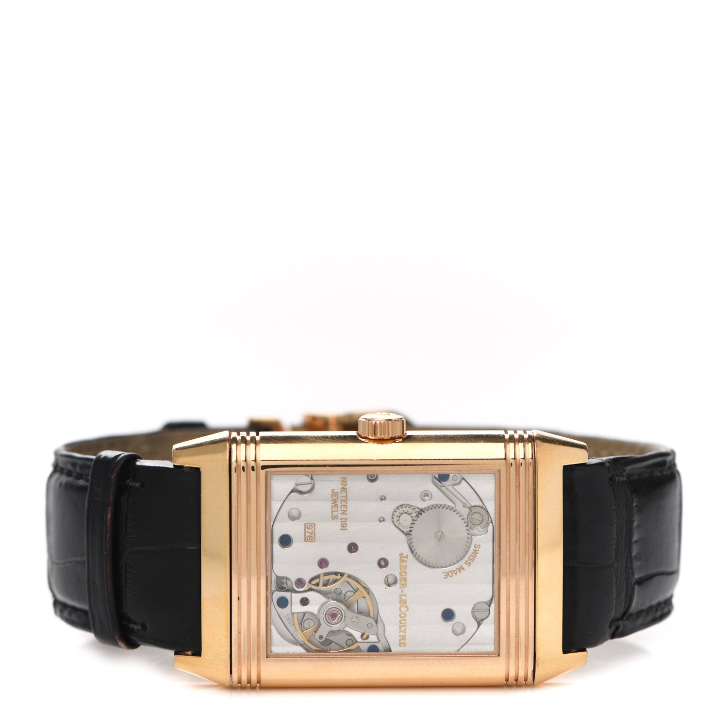 Jaeger-LeCoultre 18K Rose Gold Alligator 30mm Grande Reverso 976 Manual Winding Watch Q3732420 3 of 6