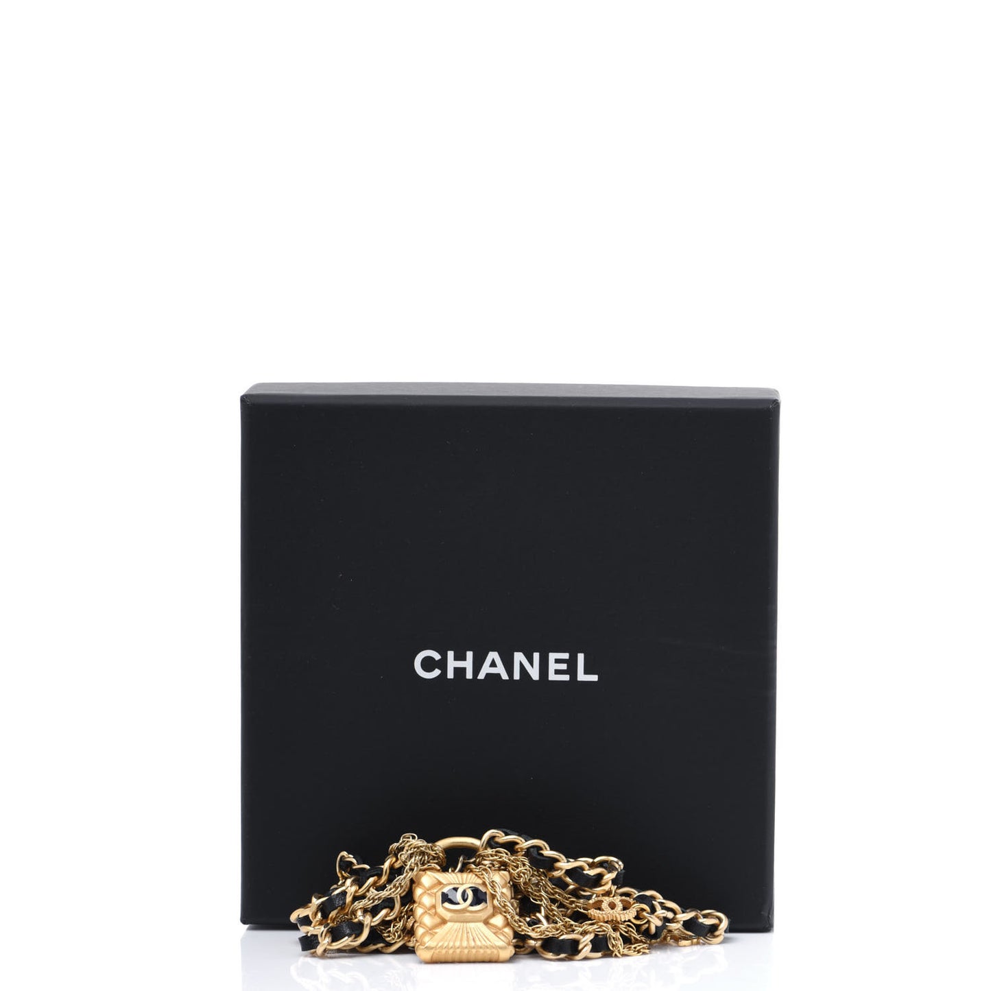 Metal Lambskin Resin Multi Strand Chain Link Bracelet Black Gold