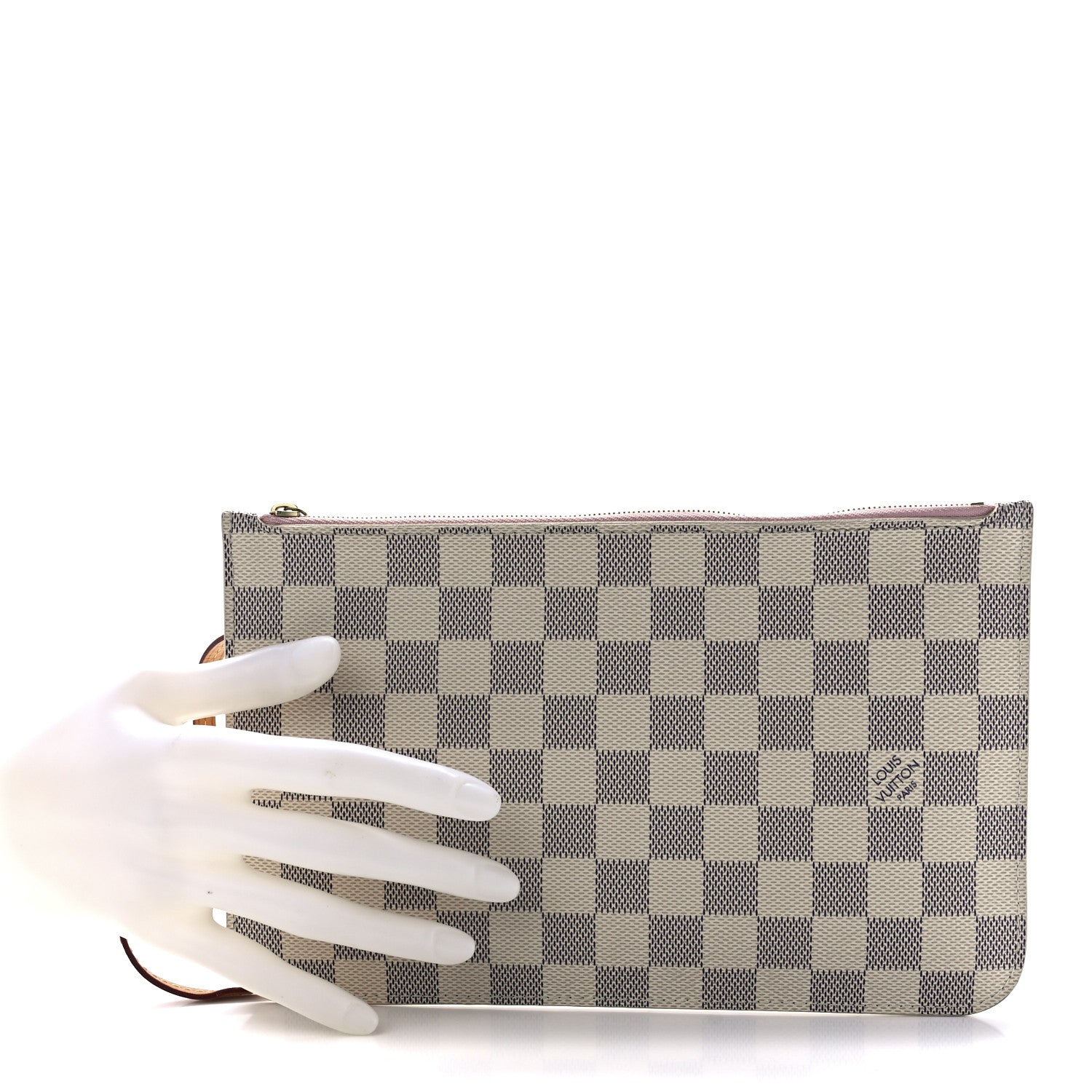 Louis Vuitton Damier Azur Neverfull MM GM Pochette Rose Ballerine 2 of 12