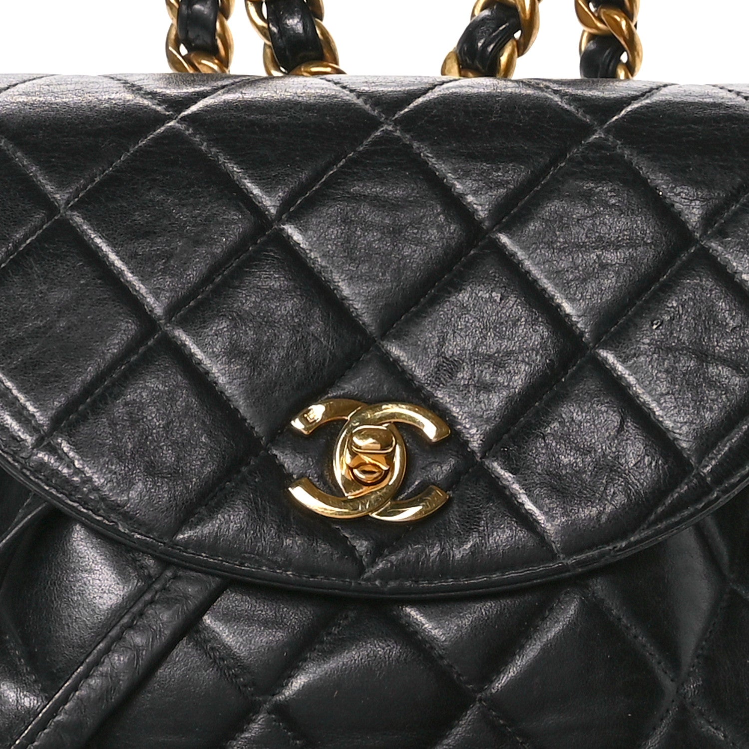 Chanel Lambskin Quilted Drawstring Backpack Black 9 of 11