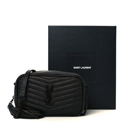 Saint Laurent Grain De Poudre Matelasse Monochrome Monogram Mini Lou Camera Bag Black 11 of 11