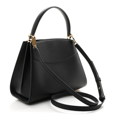 Salvatore Ferragamo Hammered Calfskin XS New Studio Box Bag Black 3 of 9