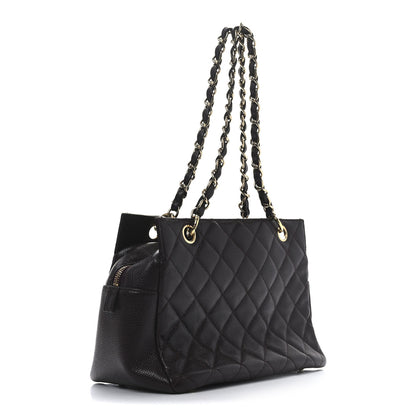 Chanel Caviar Quilted Petit Timeless Shopping Tote PTT Burgundy 3 of 10