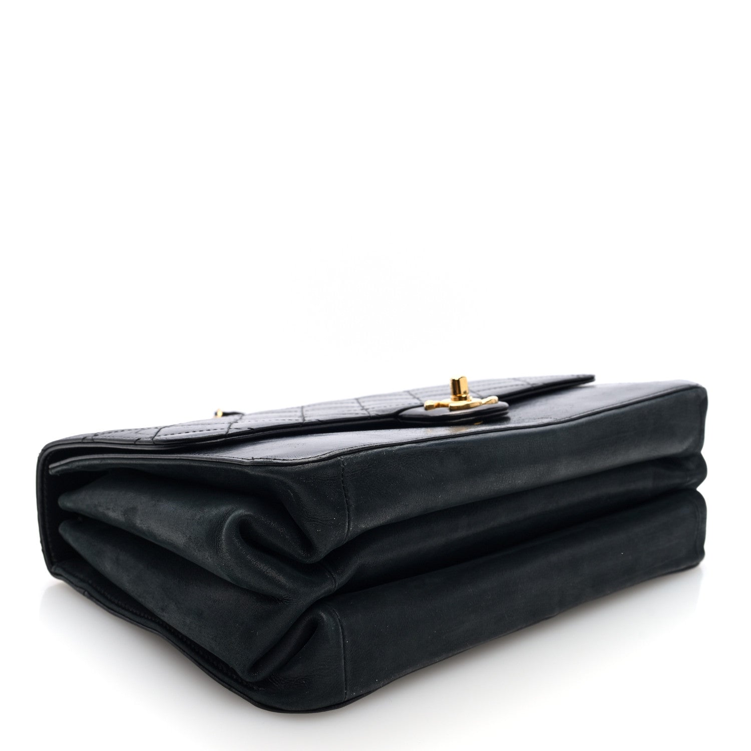 Chanel Iridescent Calfskin Quilted Straight Lined Flap Black 4 of 10
