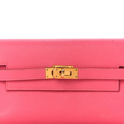 Hermes Epsom Medium Kelly Wallet Rose Extreme 7 of 12