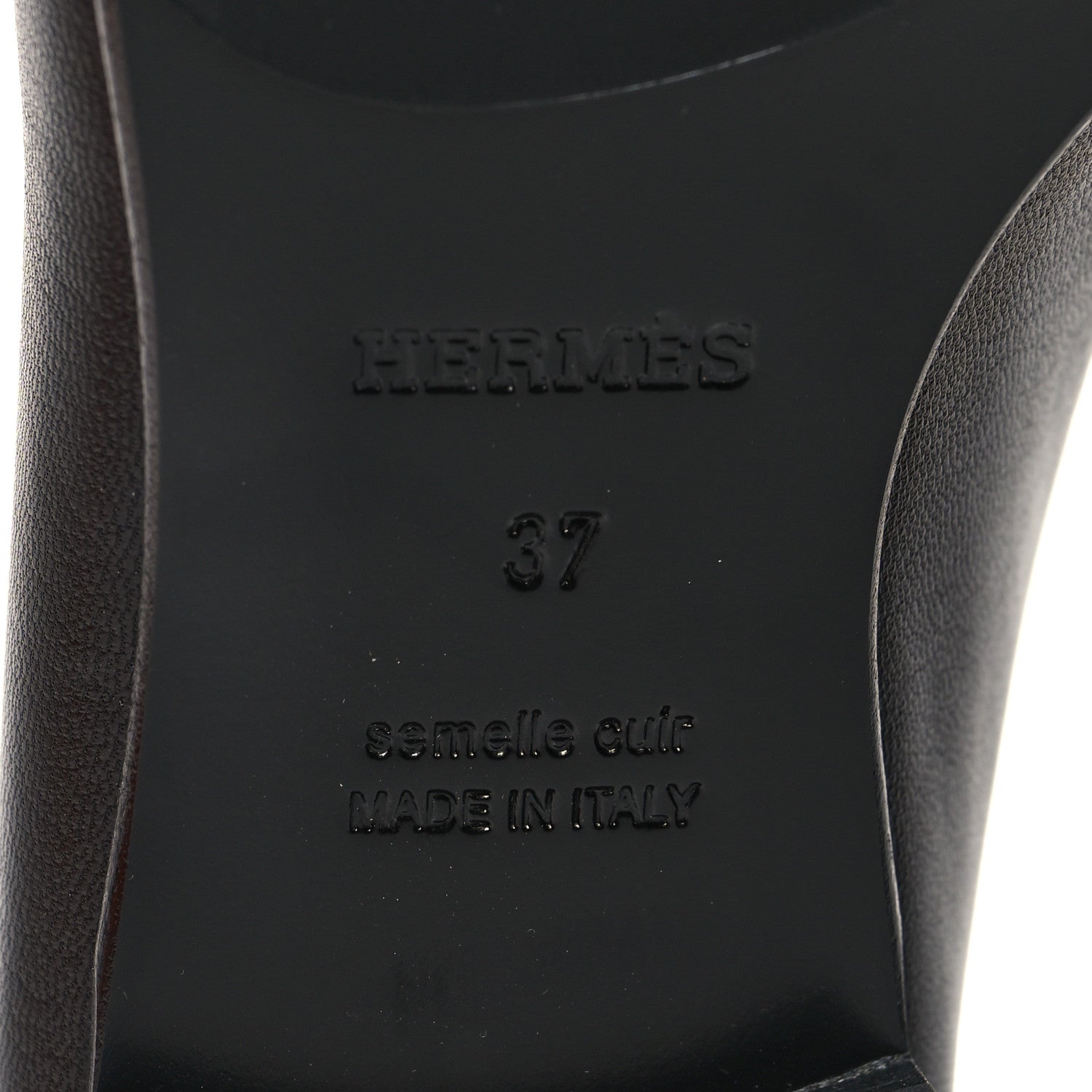 Hermes Goatskin Womens Paris Loafers 37 Black 7 of 9