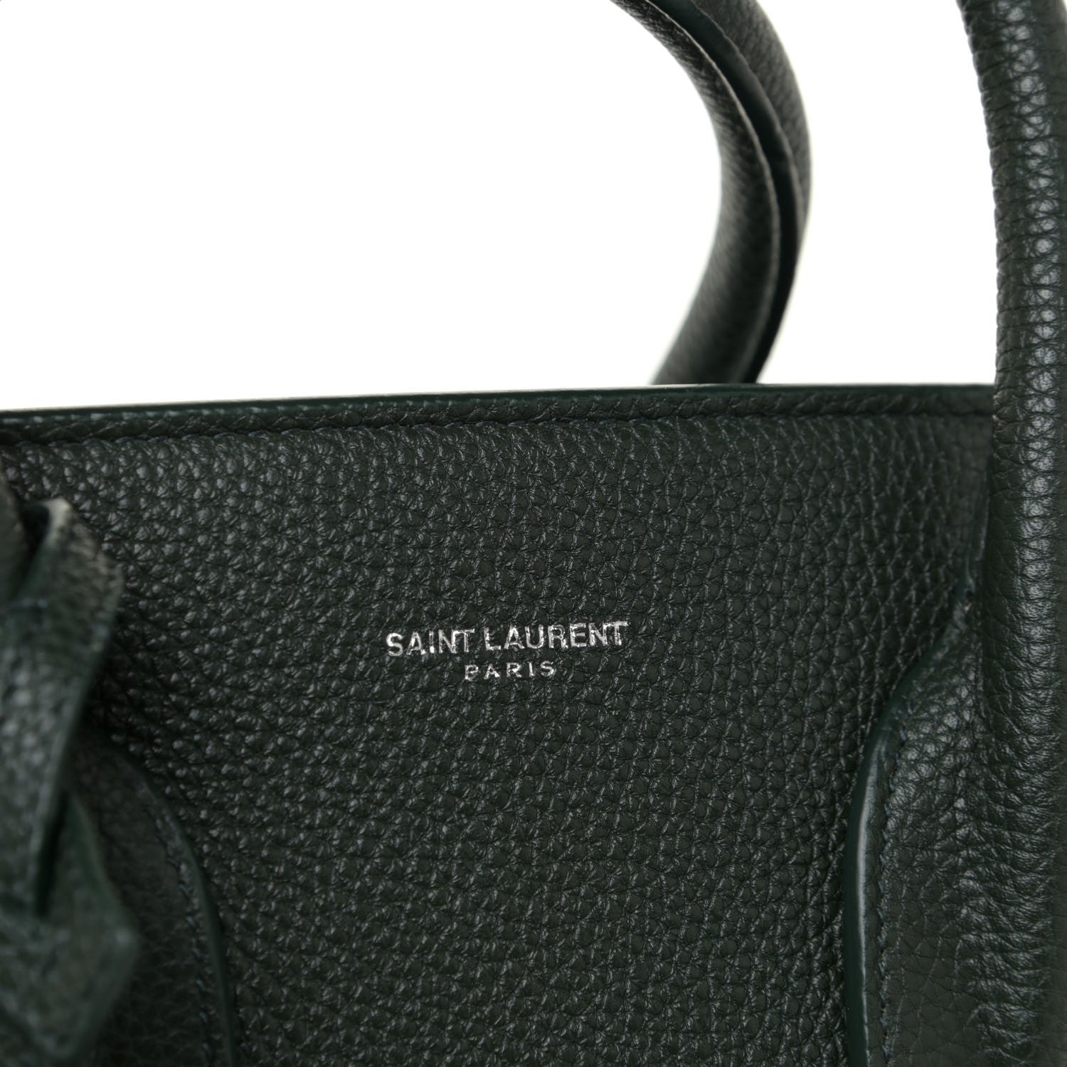 Saint Laurent Grained Calfskin Small Supple Sac De Jour Dark Vert 15 of 16
