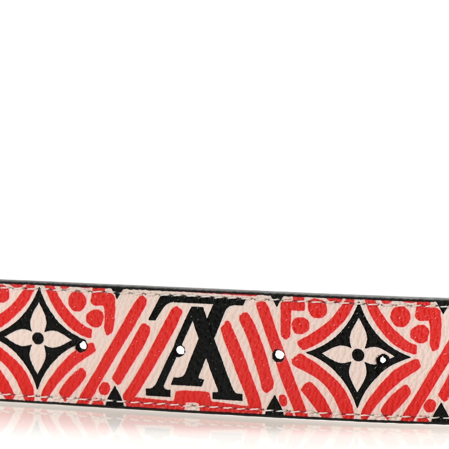 Louis Vuitton Monogram Crafty 30mm Iconic Reversible Belt 90 36 Red Cream Black 3 of 5
