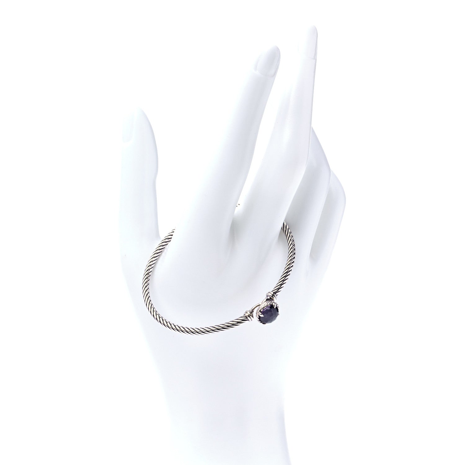 David Yurman Sterling Silver Black Orchid 3mm Chatelaine Bracelet 2 of 6