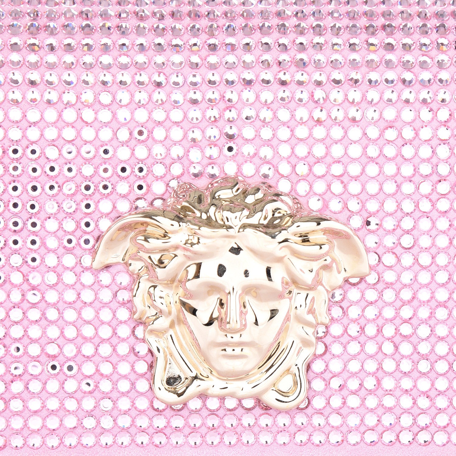 Versace Vitello Crystal Palazzo Evening Bag Pink 9 of 9
