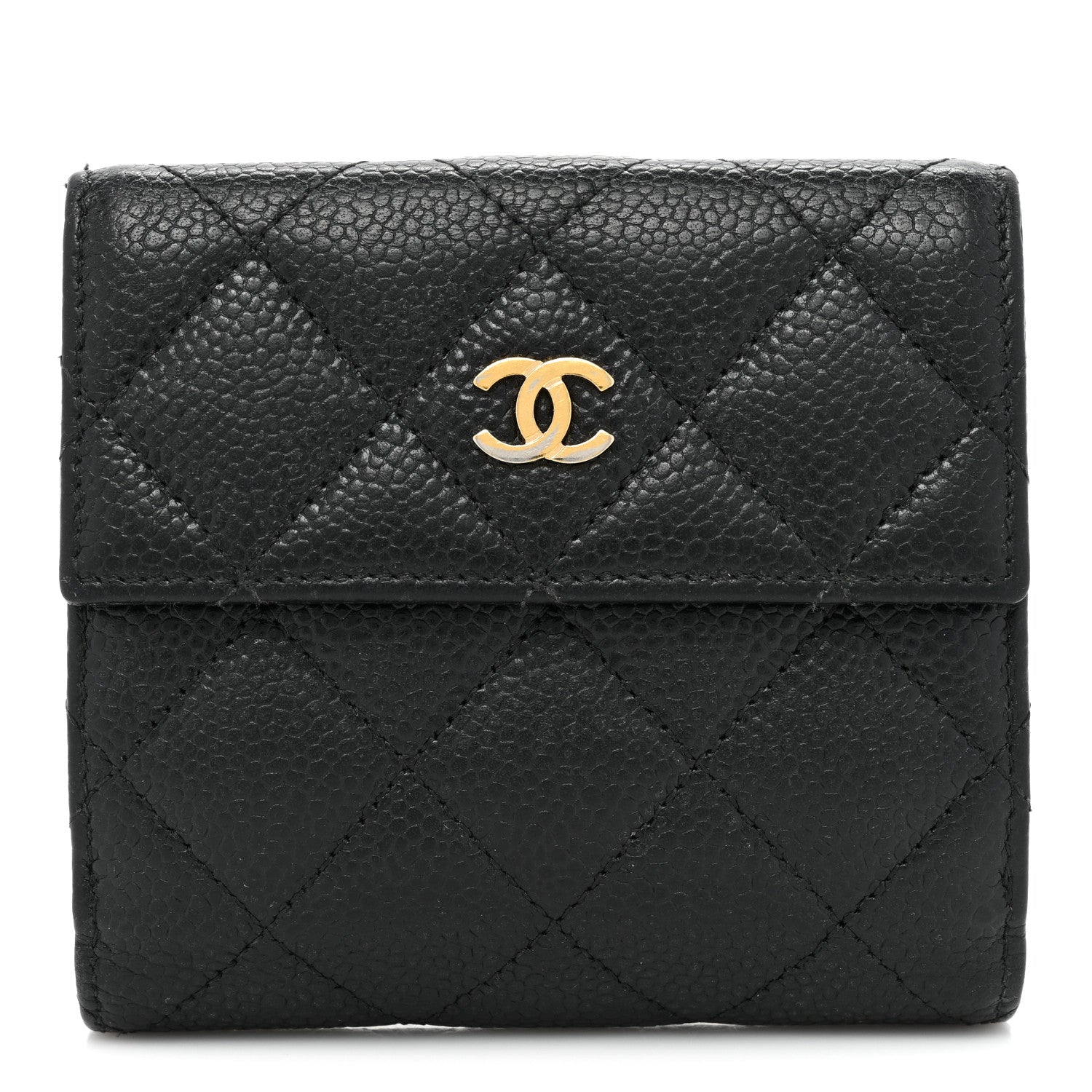 Chanel Caviar Quilted Compact French Flap Wallet Black 1 of 13