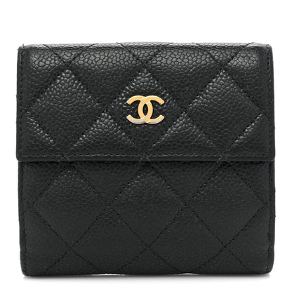 Chanel Caviar Quilted Compact French Flap Wallet Black 1 of 13