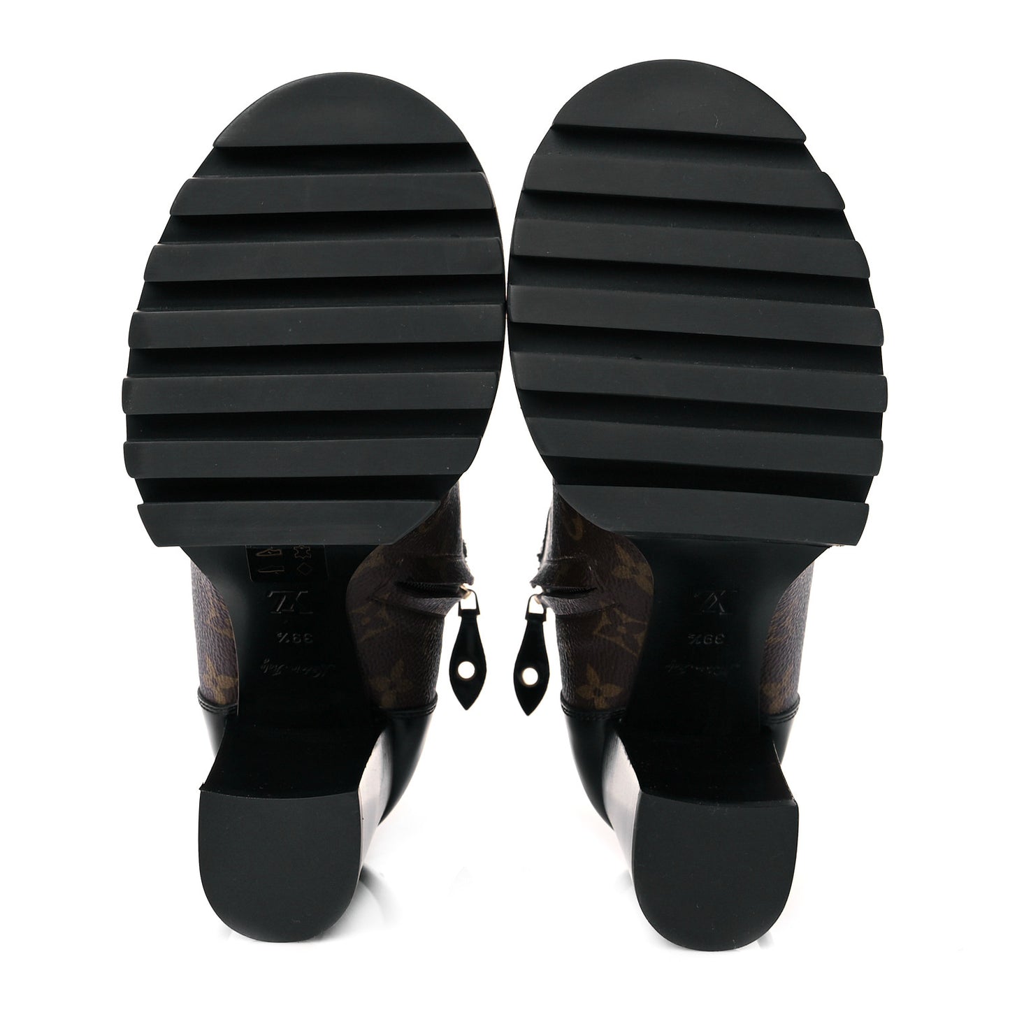 Patent Calfskin Monogram Star Trail Ankle Boots 39.5 Black