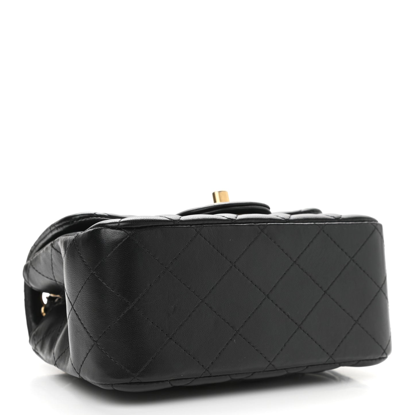 Lambskin Quilted Mini Square Flap Black